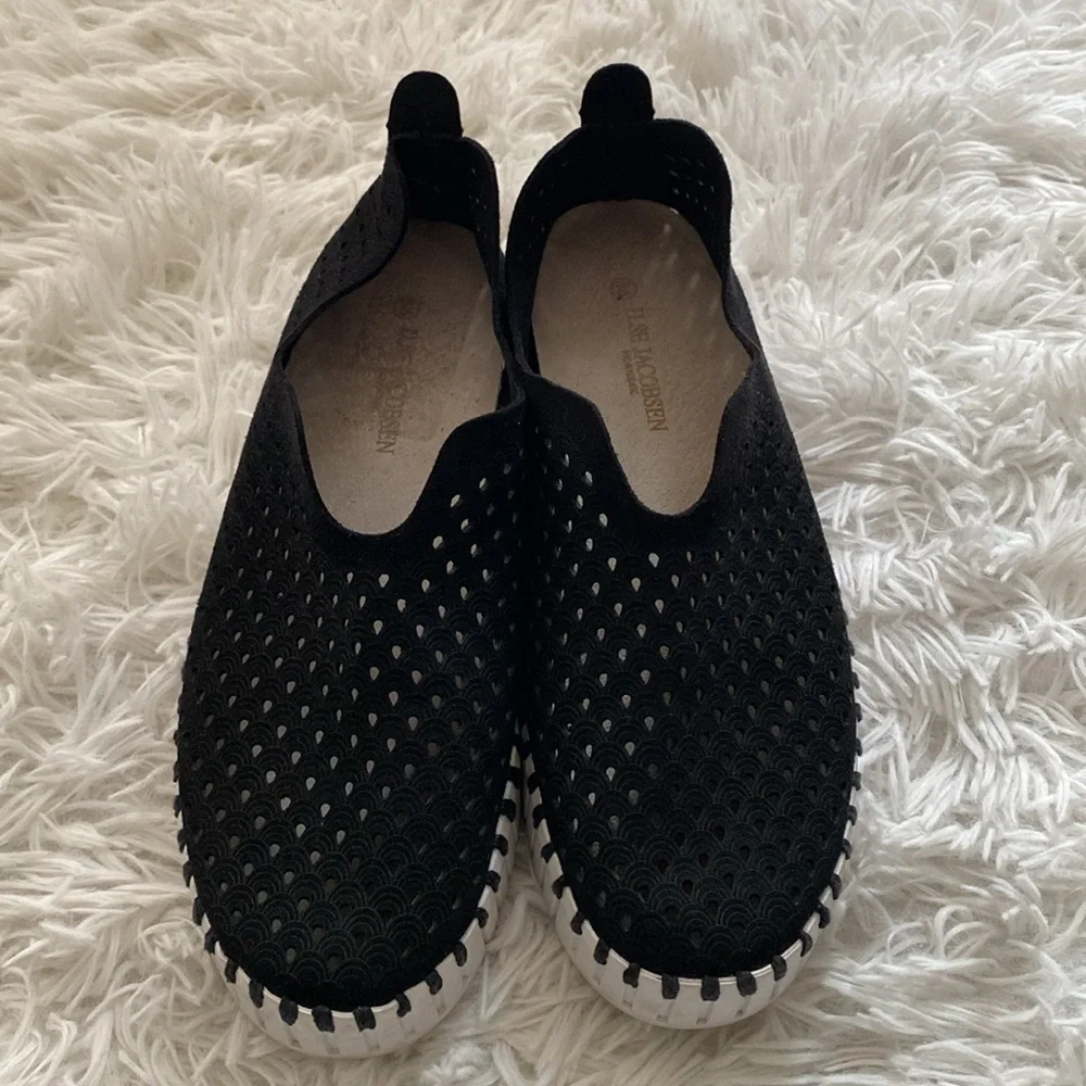 ILse Jacobsen black slip on platform sneakers